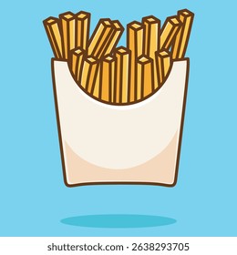 Cute cartoon french fries. vector illustration.