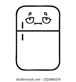 cute cartoon of a fridge freezer