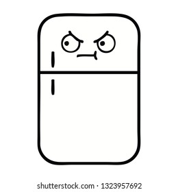 cute cartoon of a fridge freezer