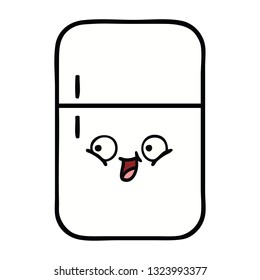 cute cartoon of a fridge freezer