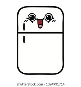 cute cartoon of a fridge freezer