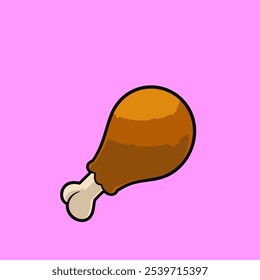 Cute Cartoon Fried Chicken Drumstick Illustration