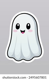 Cute cartoon friendly ghost sticker