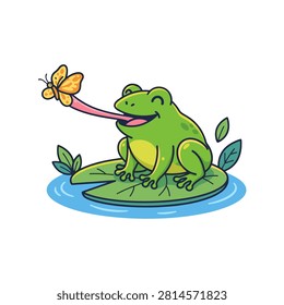 A cute cartoon frog