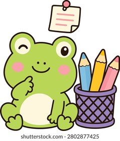 A cute cartoon frog