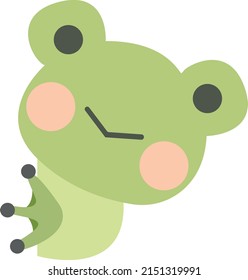 Cute Cartoon Frog. Hiding Behind The Wall. Playing Hide and Seek. Cartoon Animal. Illustration, Vector, EPS10	