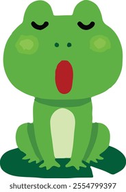 cute cartoon Frog icon vector 