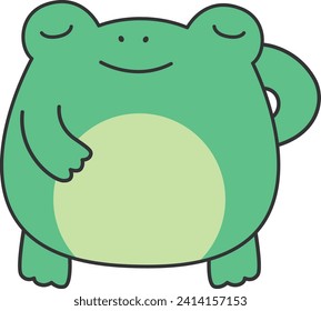 Cute Cartoon Frosch einzeln auf weißem Hintergrund. Vektorgrafik im Flachstil.