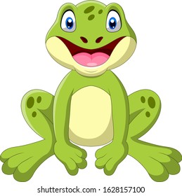 A cute cartoon frog sitting