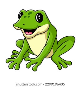 A cute cartoon frog sitting