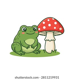 A cute cartoon frog