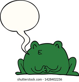 cute cartoon frog with speech bubble