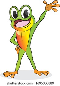 Cute Cartoon Frog Standing Up