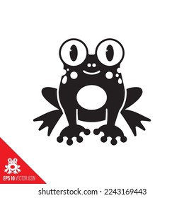 Cute cartoon frog vector icon. Amphibian animal character symbol.