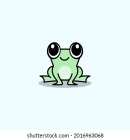 linda ilustración vectorial de rana de dibujos animados para el logo de libro infantil o mascota