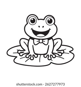 Cute Cartoon Frog Wearing a Bow Tie