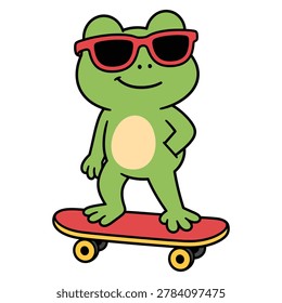 A cute cartoon frog