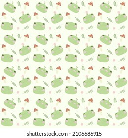 Cute cartoon frogs seamless pattern. Kids digital background.