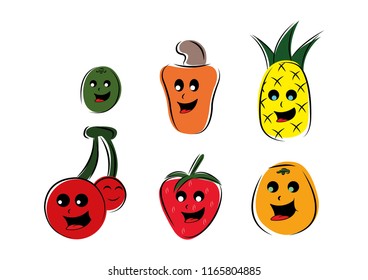 Cute cartoon fruit