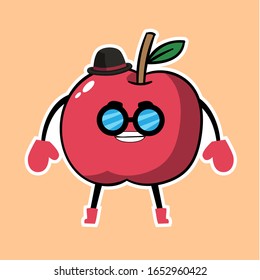 caricatura tierna de frutas estilo facial