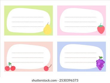 Cute cartoon fruit text border