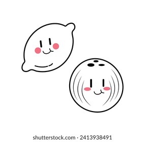 Cute Cartoon Fruit Vector Art. Simple and fun design for kids