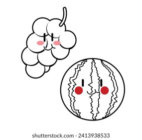 Cute Cartoon Fruit Vector Art. Simple and fun design for kids