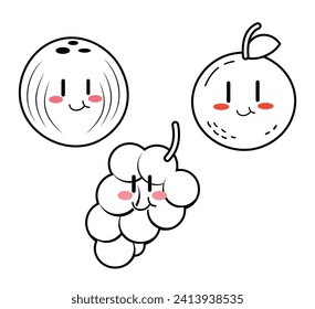 Cute Cartoon Fruit Vector Art. Simple and fun design for kids