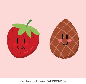 Cute Cartoon Fruit Vector Art. Simple and fun design for kids