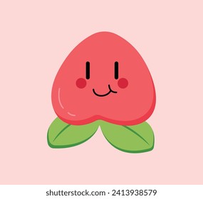Arte de vectores de frutas con dibujos animados personalizados. Diseño sencillo y divertido para los niños
