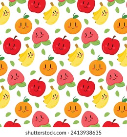 Cute Cartoon Fruit Vector Art. Simple and fun design for kids