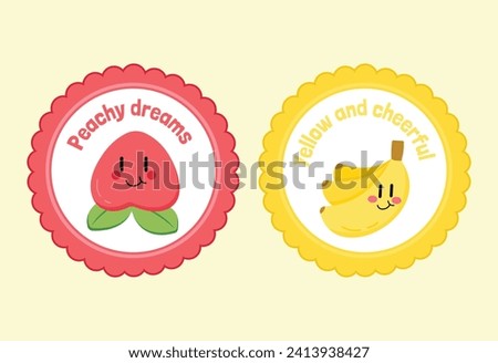 Cute Cartoon Fruit Vector Art. Simple and fun design for kids