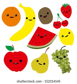 Cute cartoon fruits