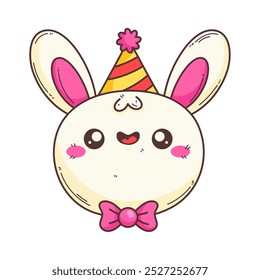 cute cartoon funny bunny kawaii isolated