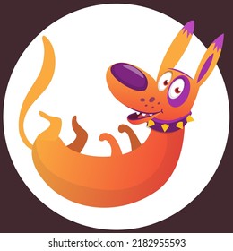 Cute cartoon funny dog. Vector illustration isolated