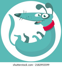 Cute cartoon funny dog. Vector illustration isolated