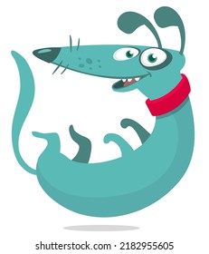 Cute cartoon funny dog. Vector illustration isolated