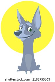Cute cartoon funny dog. Vector illustration isolated