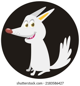 Cute cartoon funny dog. Vector illustration isolated