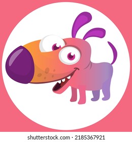 Cute cartoon funny dog. Vector illustration isolated