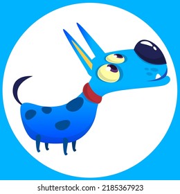 Cute cartoon funny dog. Vector illustration isolated