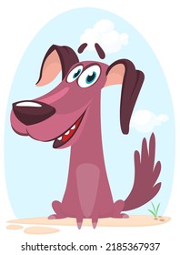 Cute cartoon funny dog. Vector illustration isolated