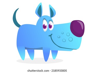 Cute cartoon funny dog. Vector illustration isolated