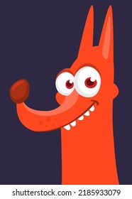 Cute cartoon funny dog. Vector illustration isolated