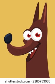 Cute cartoon funny dog. Vector illustration isolated