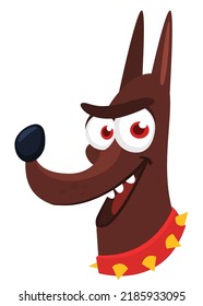 Cute cartoon funny dog. Vector illustration isolated