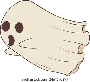 Cute cartoon funny ghost, Halloween little spooky.