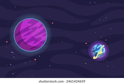 CUte Cartoon galaxy background vector