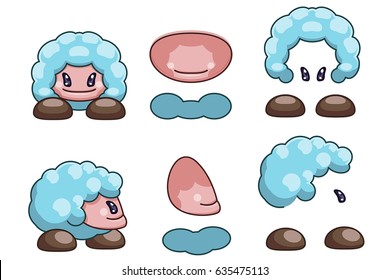 Cute Cartoon Game Character. A vector game art character design in chibi style ready for animation - all limbs or parts of body are fully customizable.