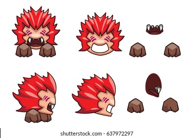 Cute Cartoon Game Character. A vector game art character design in chibi style ready for animation - all limbs or parts of body are fully customizable.